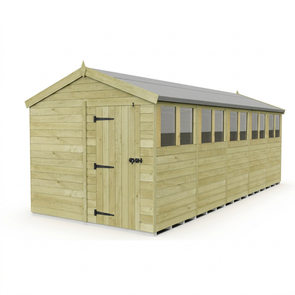 8 x 20 Apex Shed (Single Door, With Windows) - view 4