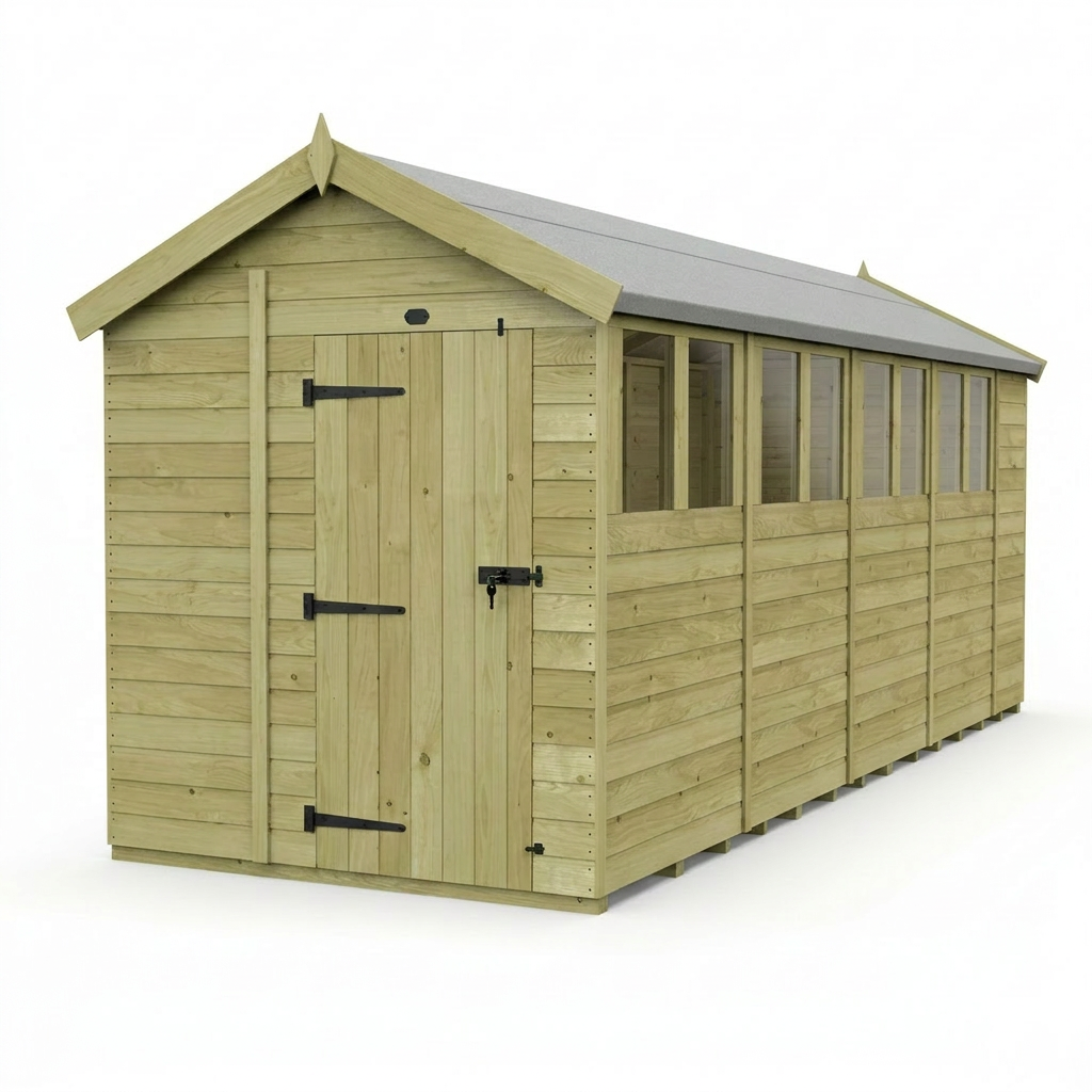 7 x 19 Apex Shed (Single Door, With Windows) - view 4