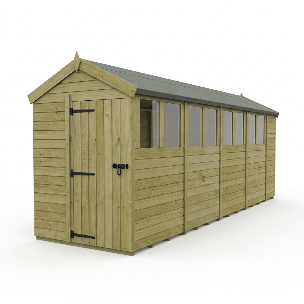 5 x 18 Apex Shed (Single Door, With Windows) - view 3