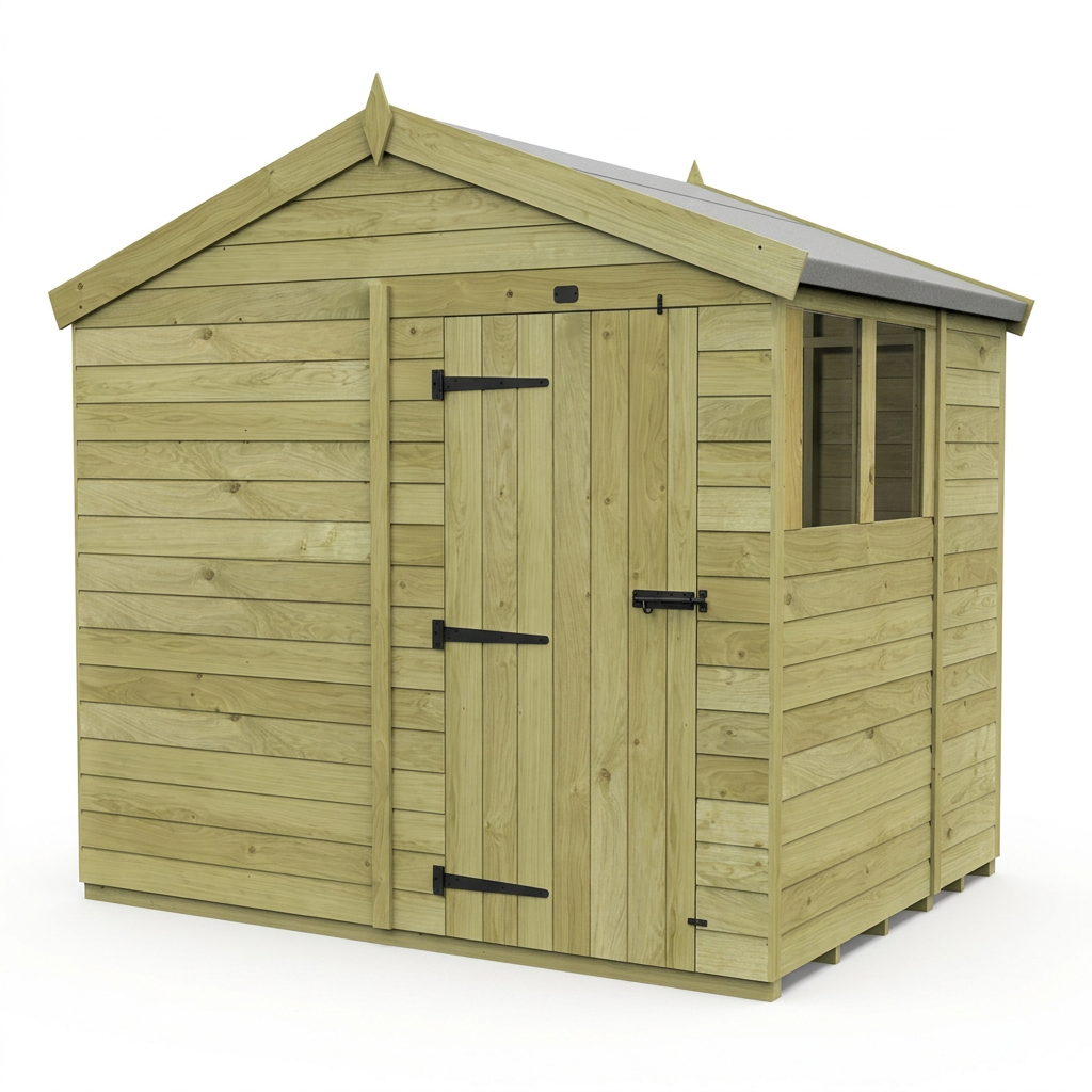 7 x 8 Apex Shed (Single Door, With Windows) - view 4