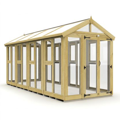 6x16 Glass Greenhouse - Apex Glass Greenhouse