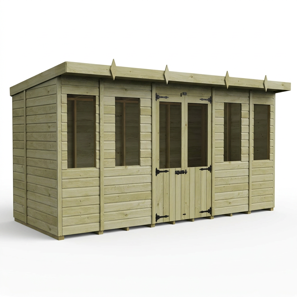 14 x 5 Pent Summer House - view 3