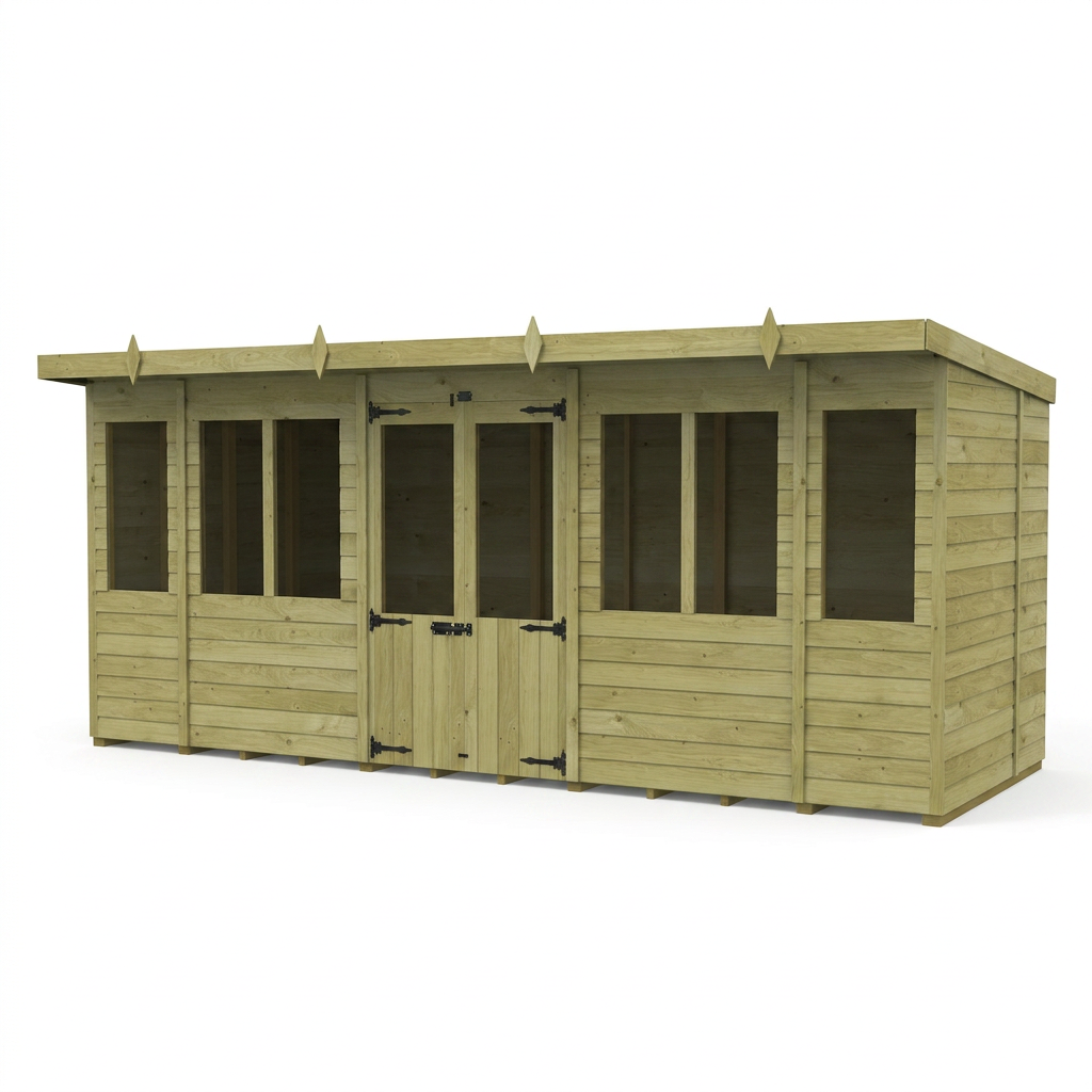 16 x 7 Pent Summer House - view 4