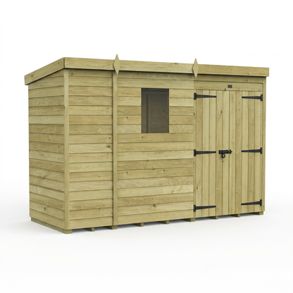9 x 4 Pent Shed (Double Door, With Windows) - view 6