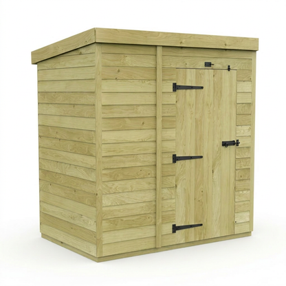 5 x 4 Pent Shed (Single Door, No Windows) - view 6
