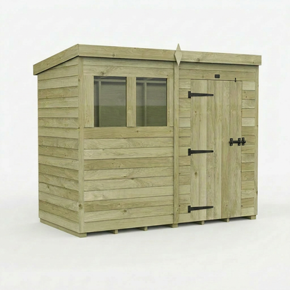 8 x 4 Pent Shed (Single Door, With Windows) - view 3