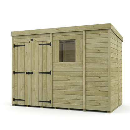 9 x 5 Pent Shed (Double Door, With Windows) - view 4