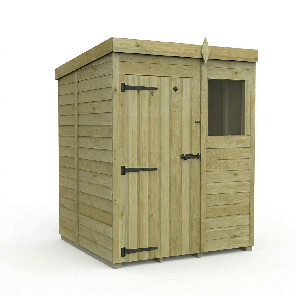 5 x 5 Pent Shed (Single Door, With Windows) - view 3