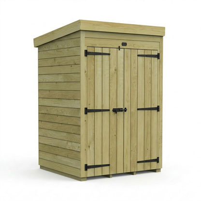 4 x 4 Pent Shed (Double Door, No Windows) - view 6