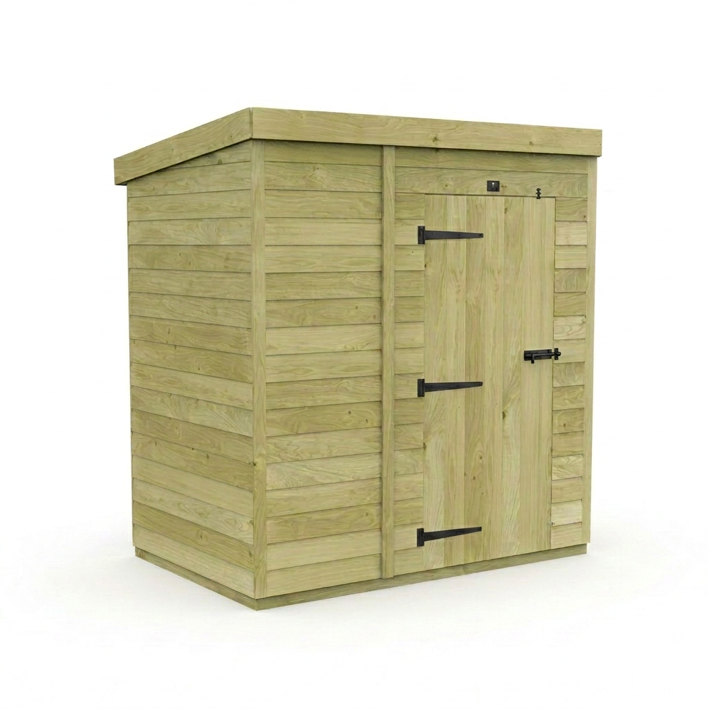 7 x 4 Pent Shed (Single Door, No Windows) - view 6