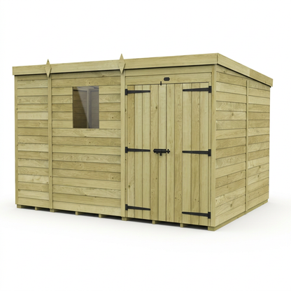 9 x 7 Pent Shed (Double Door, With Windows) - view 6