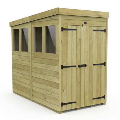 4 x 8 Pent Shed (Double Door, With Windows) - view 6