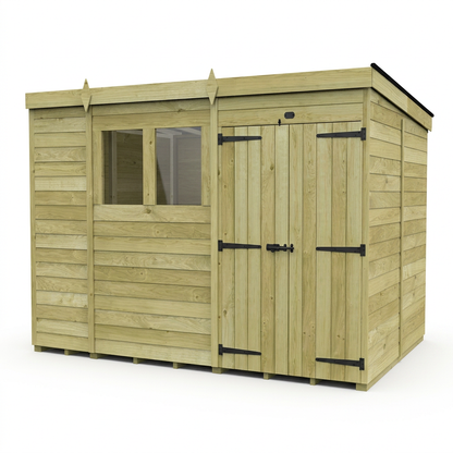 11 x 7 Pent Shed (Double Door, With Windows) - view 6