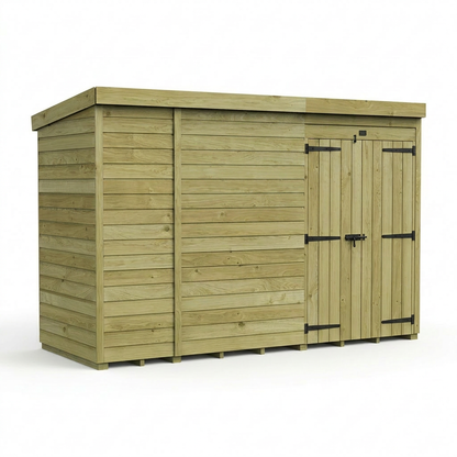10 x 4 Pent Shed (Double Door, No Windows) - view 6