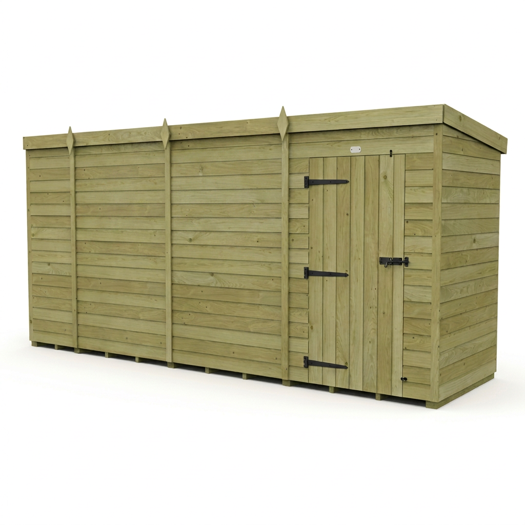 13 x 4 Pent Shed (Single Door, No Windows) - view 5