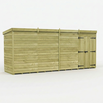 16 x 4 Pent Shed (Double Door, No Windows) - view 4