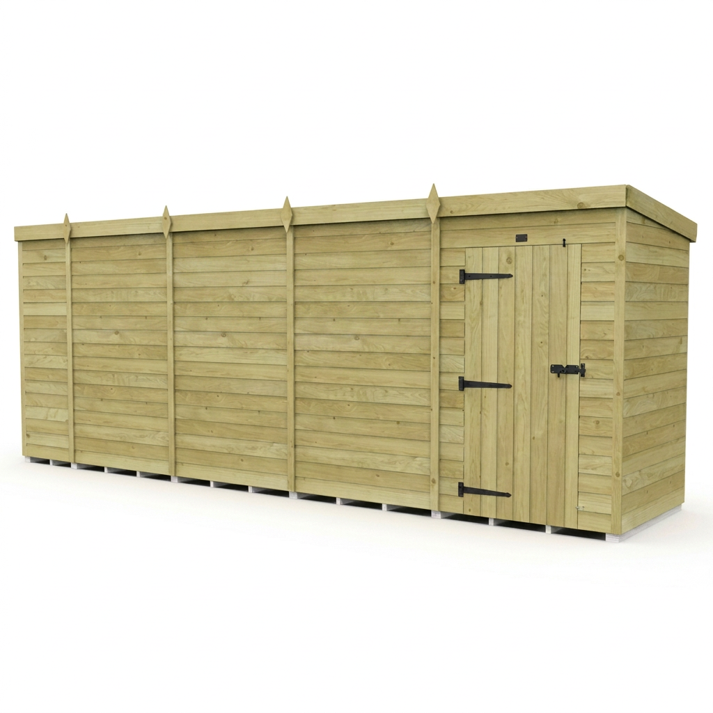 17 x 4 Pent Shed (Single Door, No Windows) - view 4