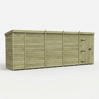 18 x 4 Pent Shed (Single Door, No Windows) - view 4