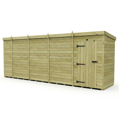 19 x 4 Pent Shed (Single Door, No Windows) - view 5