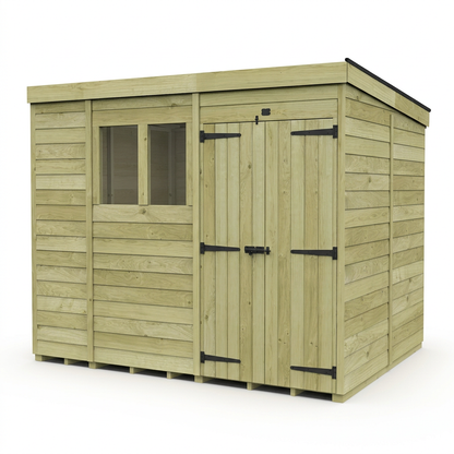 10 x 8 Pent Shed (Double Door, With Windows) - view 5