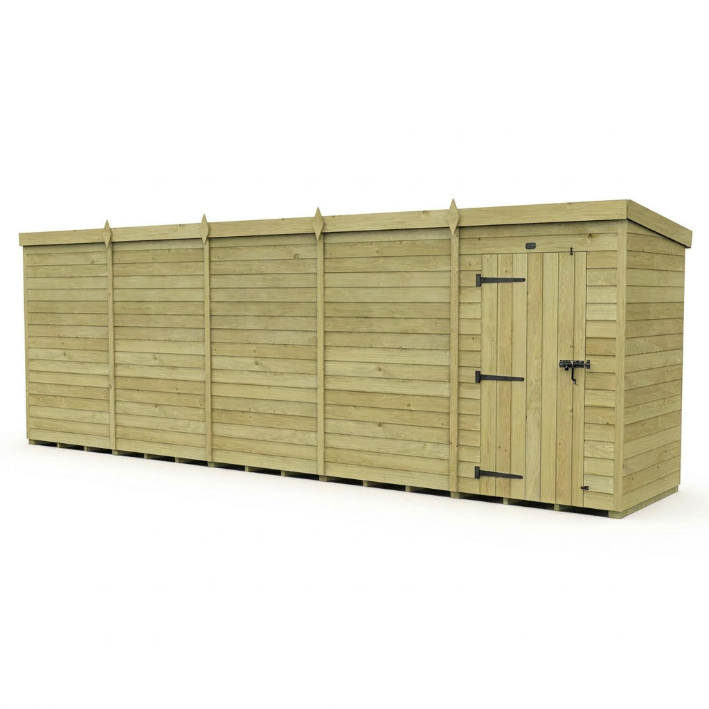 20 x 4 Pent Shed (Single Door, No Windows) - view 5