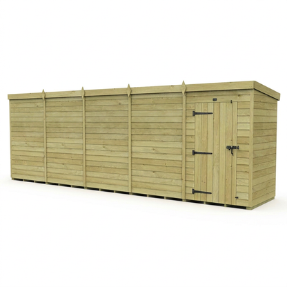 20 x 4 Pent Shed (Single Door, No Windows) - view 5
