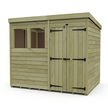 11 x 8 Pent Shed (Double Door, With Windows) - view 6