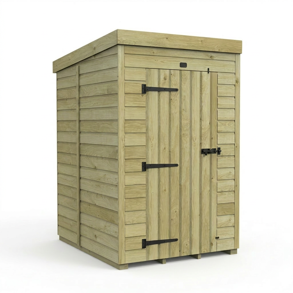 4 x 5 Pent Shed (Single Door, No Windows) - view 4