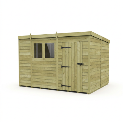 11 x 8 Pent Shed (Single Door, With Windows) - view 3
