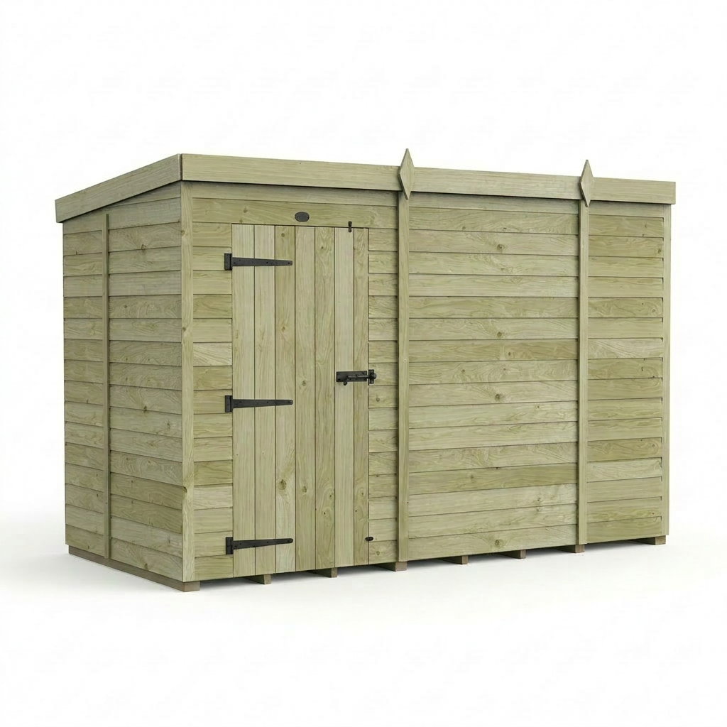 10 x 5 Pent Shed (Single Door, No Windows) - view 6