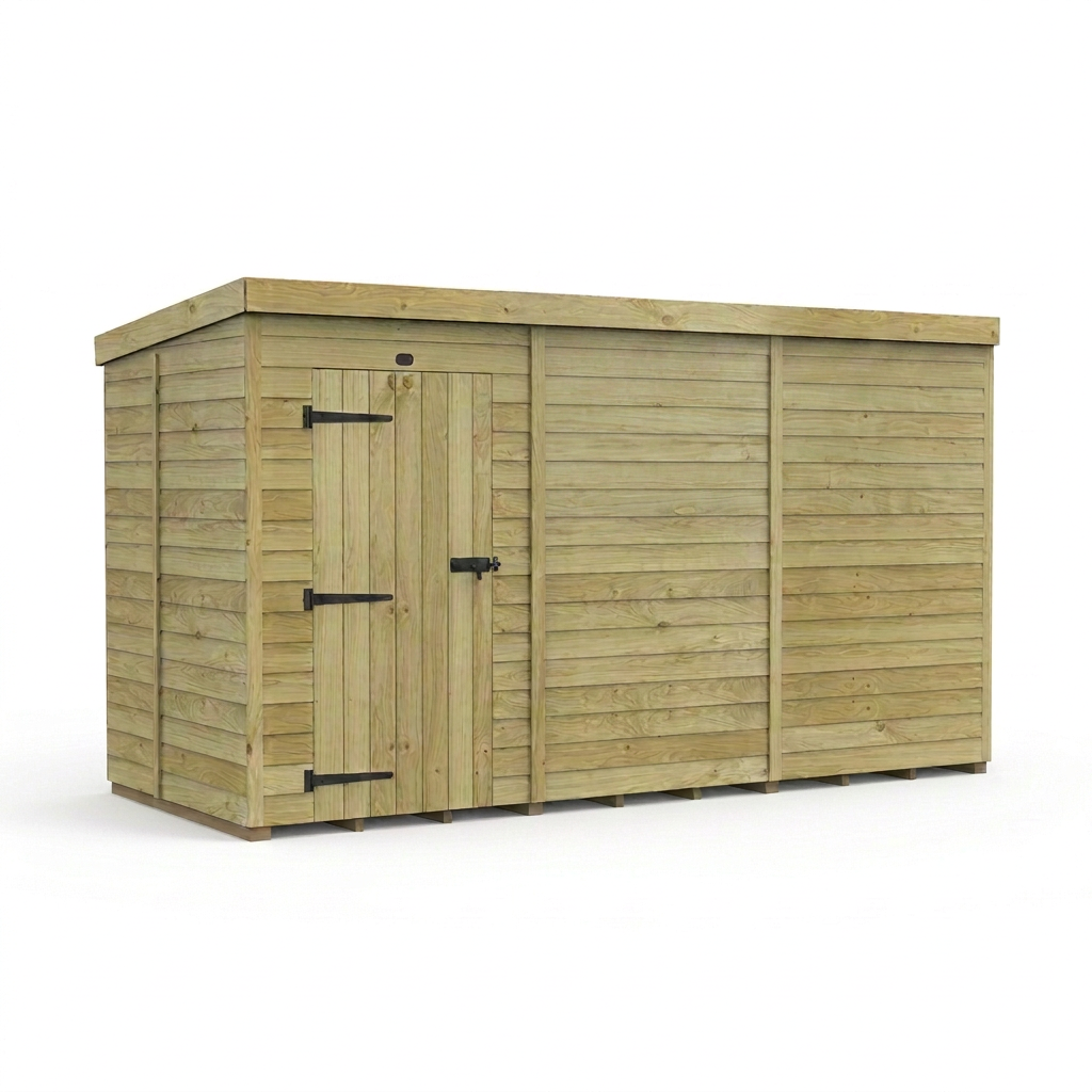 12 x 5 Pent Shed (Single Door, No Windows) - view 6