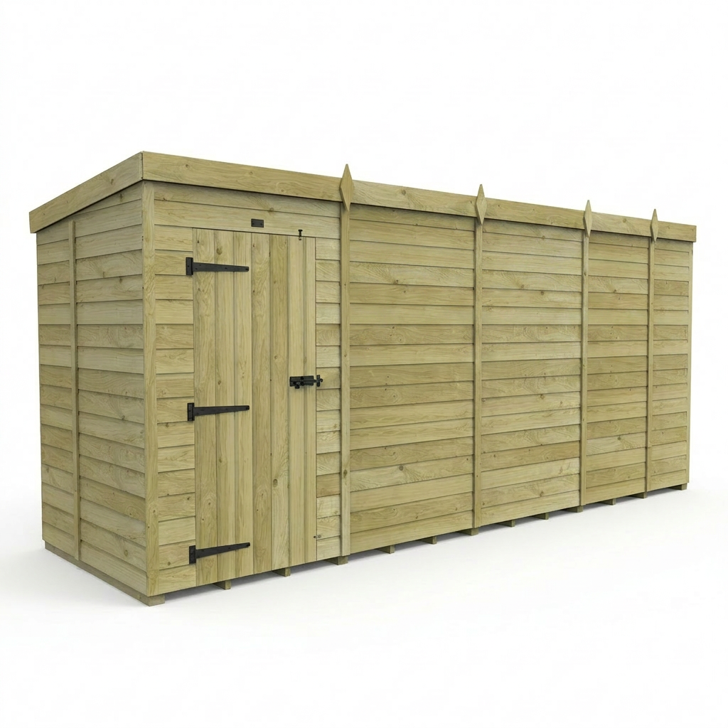 17 x 5 Pent Shed (Single Door, No Windows) - view 5