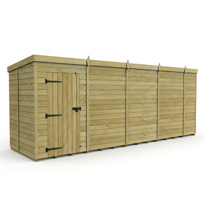 18 x 5 Pent Shed (Single Door, No Windows) - view 6