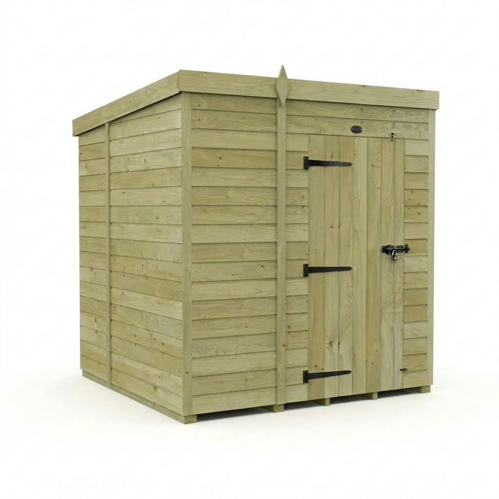 7 x 6 Pent Shed (Single Door, No Windows) - view 6