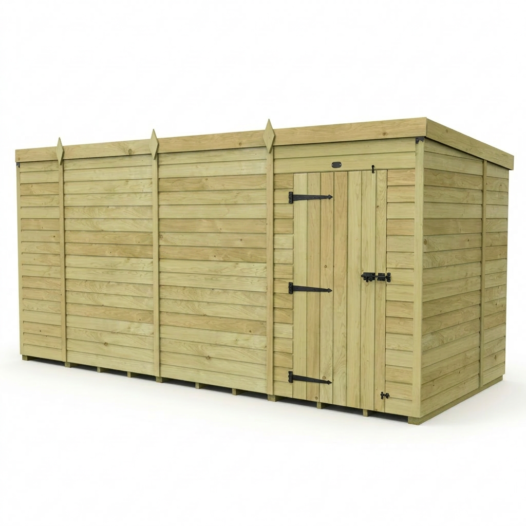13 x 6 Pent Shed (Single Door, No Windows) - view 6