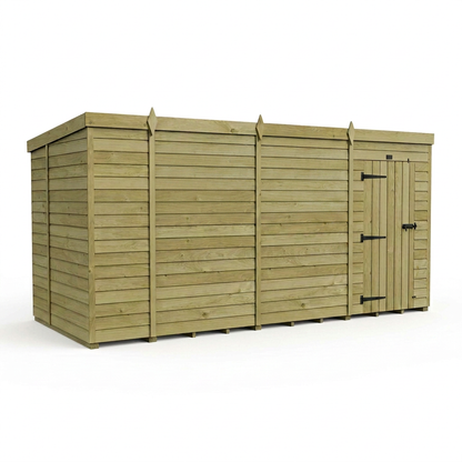 14 x 6 Pent Shed (Single Door, No Windows) - view 6