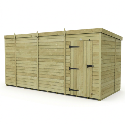 15 x 6 Pent Shed (Single Door, No Windows) - view 3