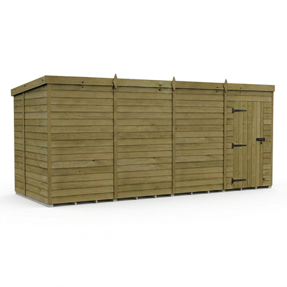 16 x 6 Pent Shed (Single Door, No Windows) - Pent Shed