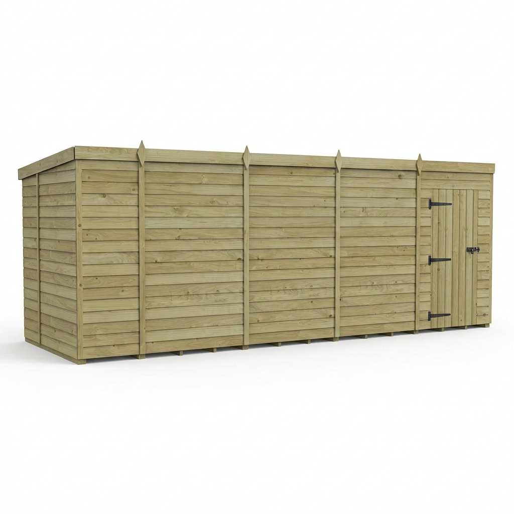 18 x 6 Pent Shed (Single Door, No Windows) - view 2