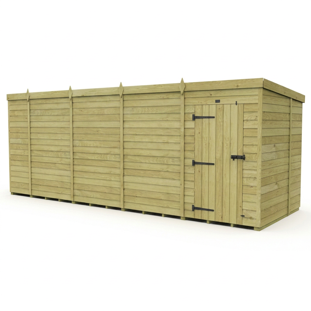 19 x 6 Pent Shed (Single Door, No Windows) - view 3