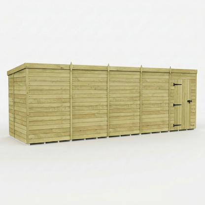 20 x 6 Pent Shed (Single Door, No Windows) - view 2