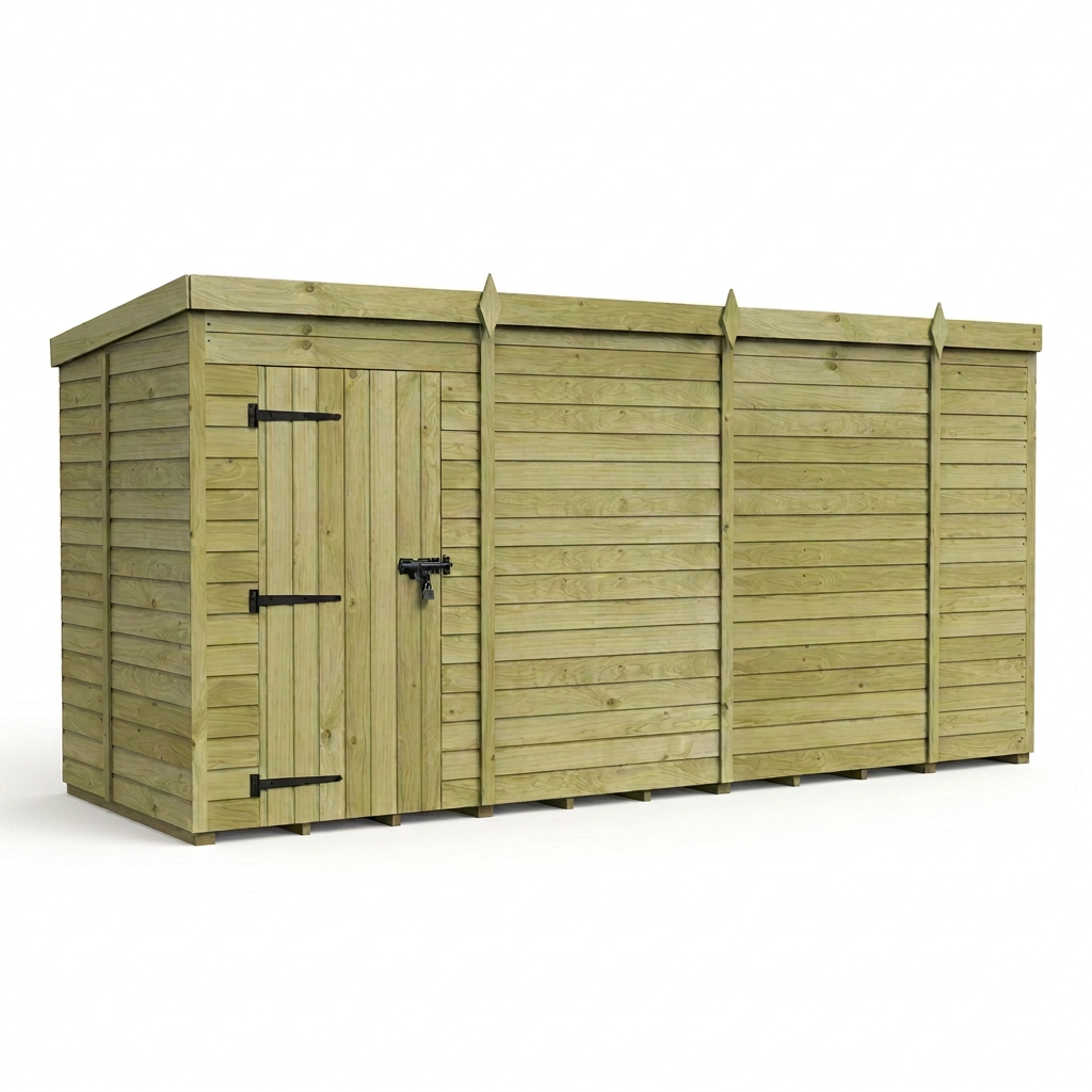 14 x 5 Pent Shed (Single Door, No Windows) - view 5