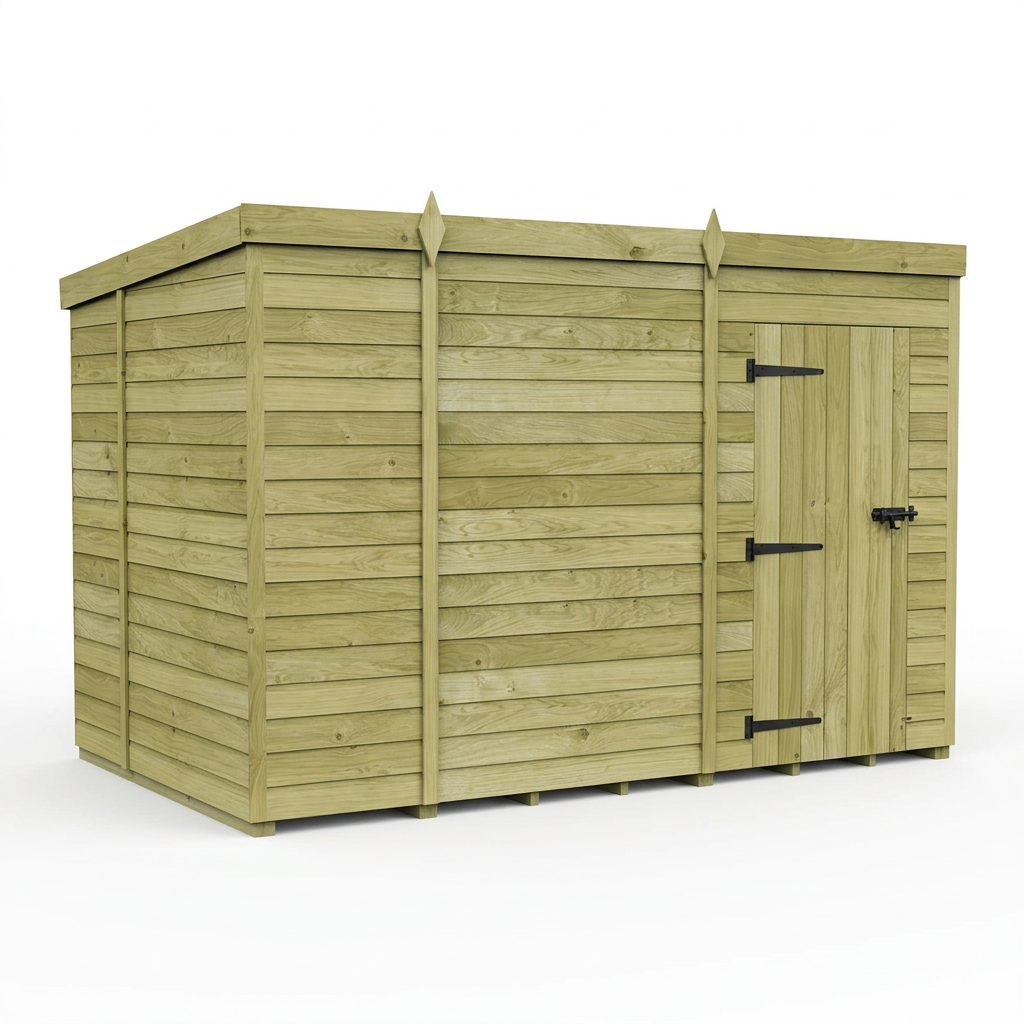 11 x 6 Pent Shed (Single Door, No Windows) - Pent Shed