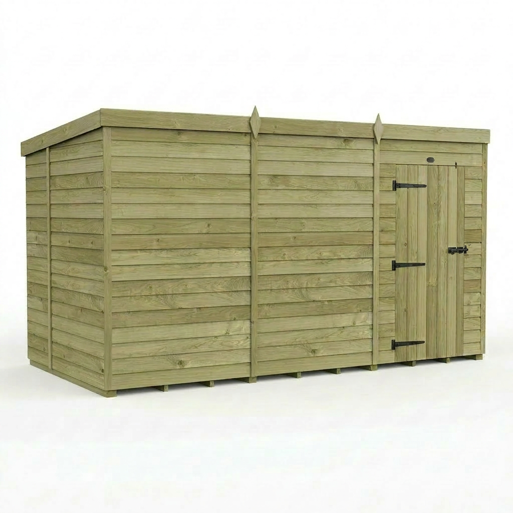 12 x 6 Pent Shed (Single Door, No Windows) - view 4