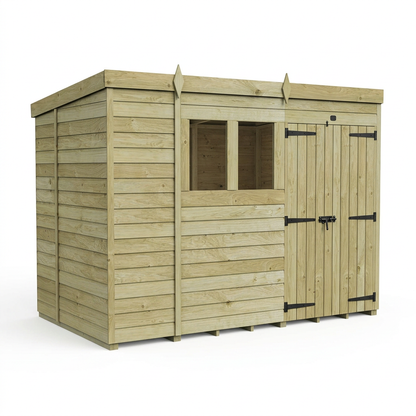 11 x 6 Pent Shed (Double Door, With Windows) - view 5