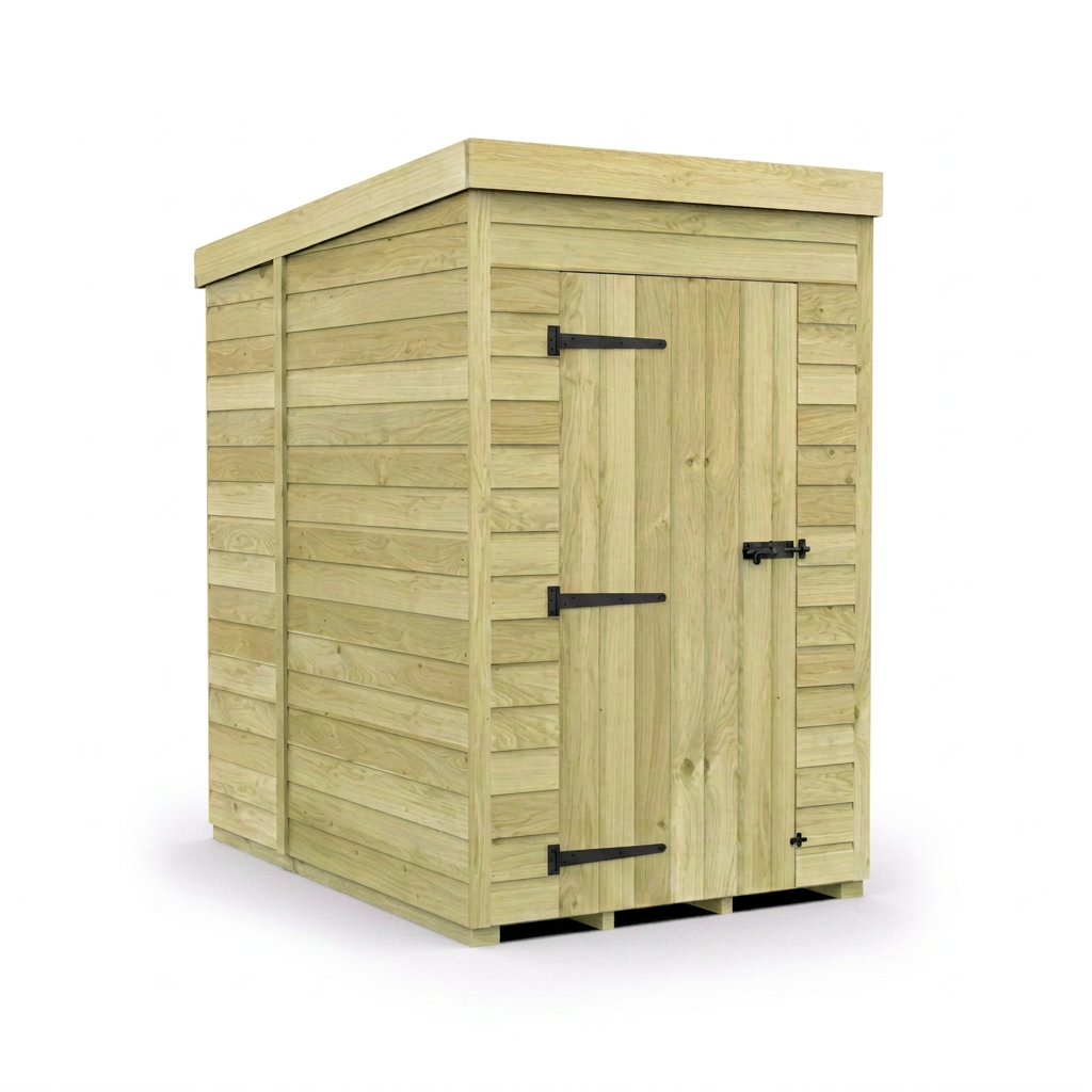 4 x 7 Pent Shed (Single Door, No Windows) - view 4