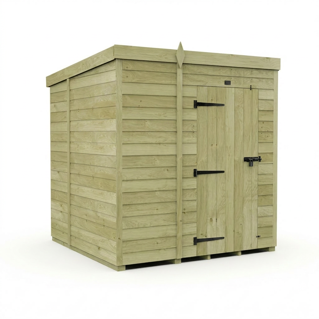 5 x 7 Pent Shed (Single Door, No Windows) - view 2