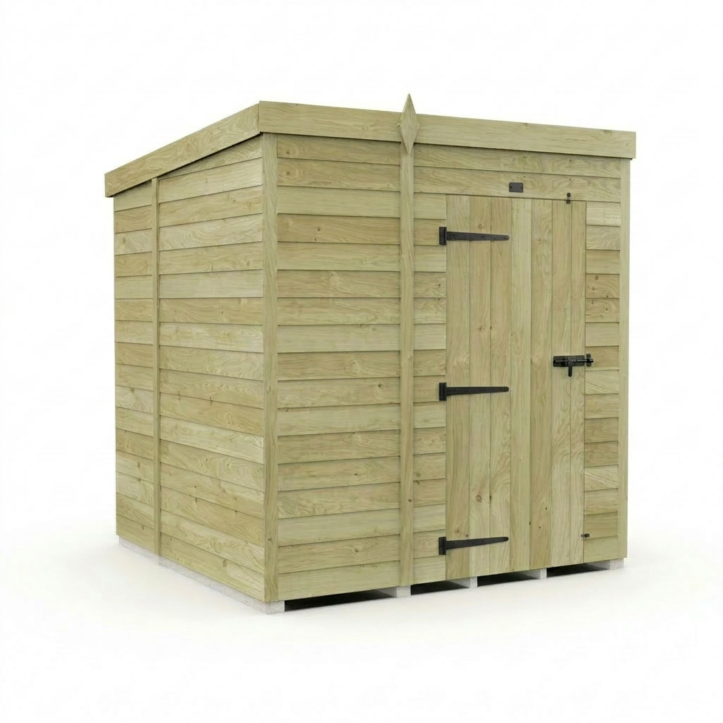 6 x 7 Pent Shed (Single Door, No Windows) - view 5