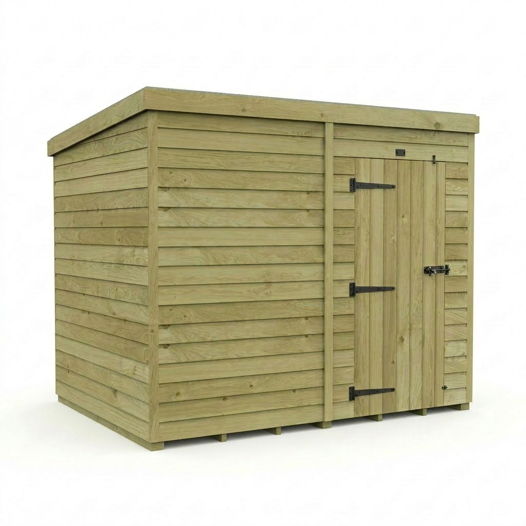 8 x 7 Pent Shed (Single Door, No Windows) - view 3