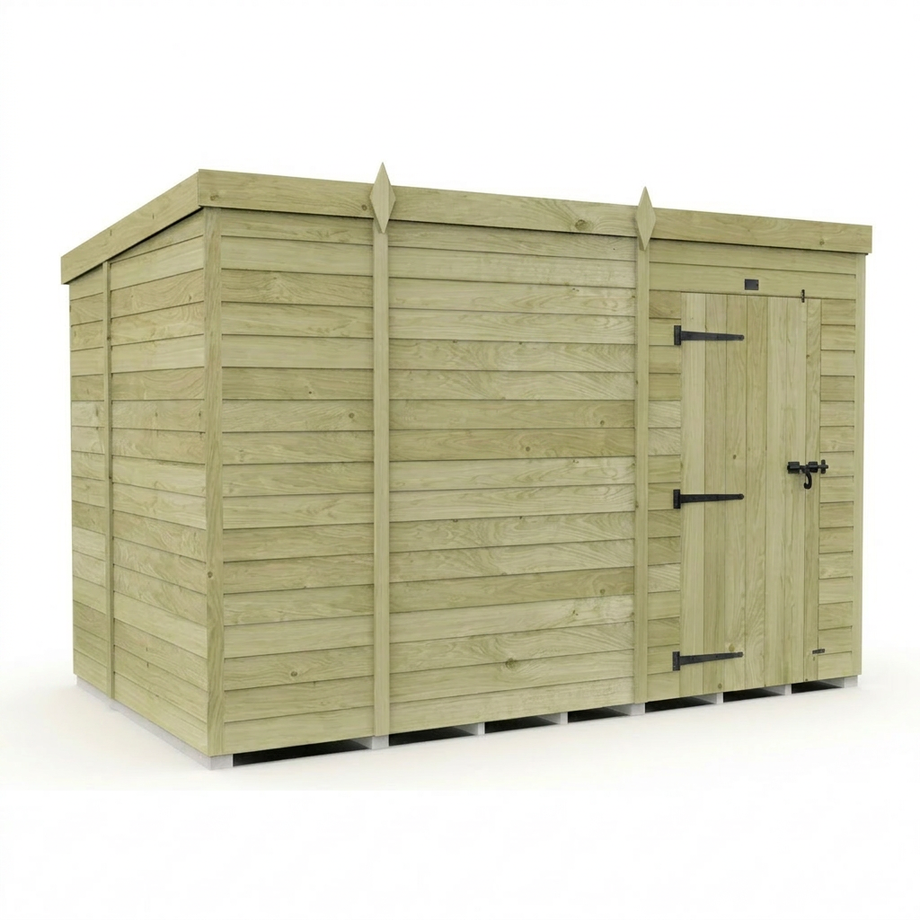9 x 7 Pent Shed (Single Door, No Windows) - view 2